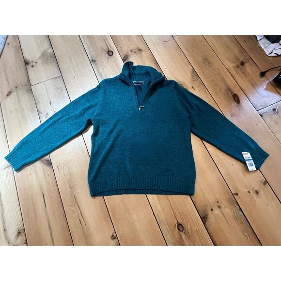 NWT! Karen Scott 1/4 Zip Pull Over Sweater. Soft think. Shimmer. Teal. Size XL - Picture 1 of 7